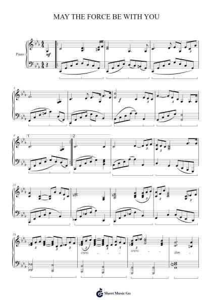 MAY THE FORCE BE WITH YOU Sheet Music by John Williams-Arr.Zimwis