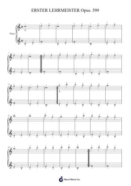 ERSTER LEHRMEISTER Opus. 599 Sheet Music by Carl Czerny-Arr.Blansid Pashaw