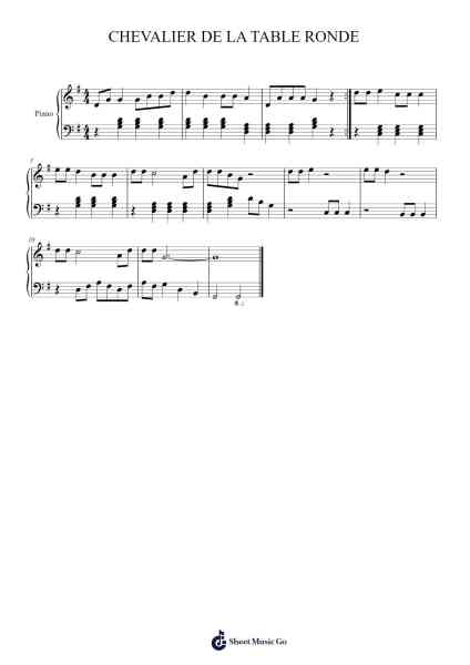 CHEVALIER DE LA TABLE RONDE Sheet Music by S. Hermand-Arr.Loliz O'Conbach