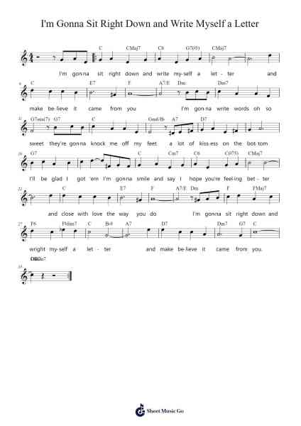 I'm Gonna Sit Right Down and Write Myself a Letter Sheet Music by Hining-Arr.Wrightac Phimaud