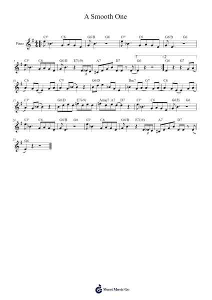 A Smooth One Sheet Music by B. Goodman-Arr.Haletra Kimstone