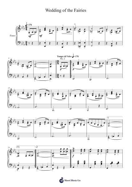 Wedding of the Fairies Sheet Music by Chas. L. Johnson-Arr.Gracejosh