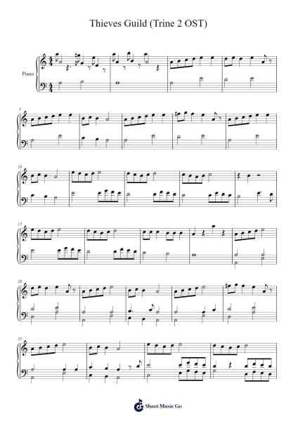Thieves Guild (Trine 2 OST) Sheet Music by Ari Pulkkinen-Arr.Kentfred