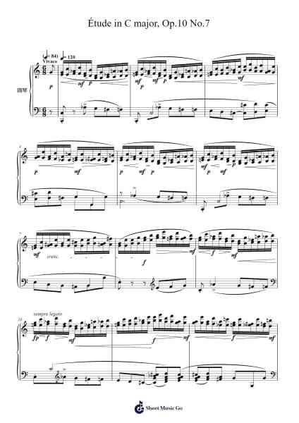 Étude in C Major, Op. 10 No. 7 "Toccata" Sheet Music by Frédéric Chopin-Arr.Georpir Manback