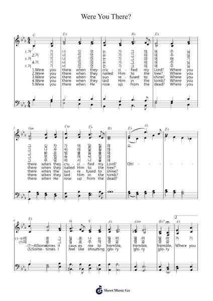 Were you there when they crucified my Lord? Sheet Music by undefined-Arr.Toyngreg