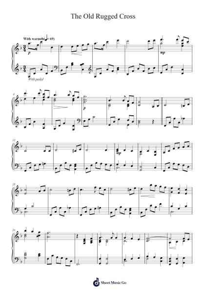 The Old Rugged Cross Sheet Music by Rev. George Bennard-Arr.Hootus