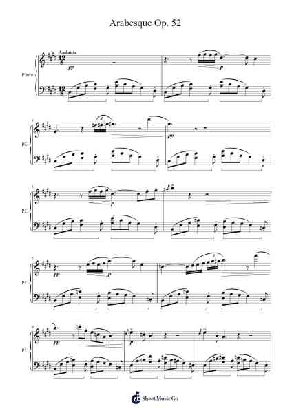 Arabesque Op. 52 Sheet Music by J. C. Dovicchi-Arr.Copxia