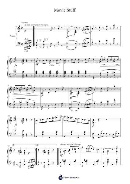 Movie Stuff Sheet Music by Edward B. Claypoole-Arr.Lynchric