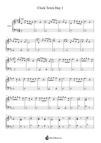 Clock Town Day 1 Sheet Music by Koji Kondo/Toru Minegishi-Arr.Lambharine Ryphens