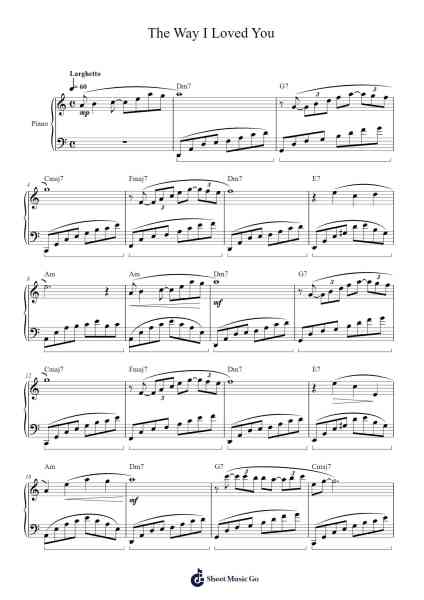 The Way I Loved You Sheet Music by OLIVIER TOUSSAINT-Arr.Colhill Crichjo
