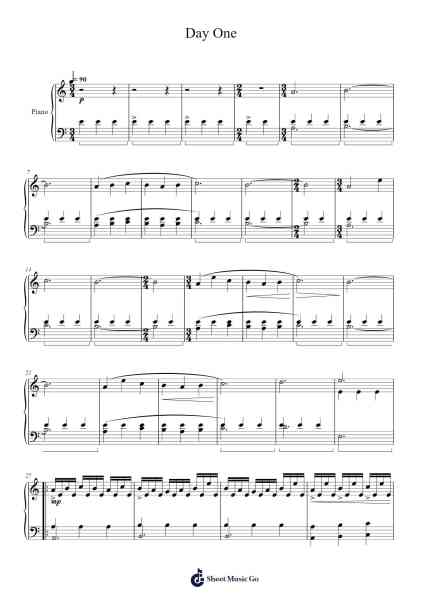 Day One 樂譜由 Hans Zimmer - 編曲 Temvogt Roblome