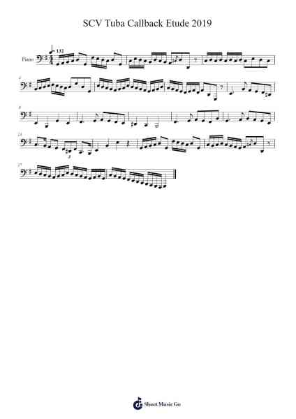 SCV Tuba Callback Etude 2019 Sheet Music by undefined-Arr.Boycegold