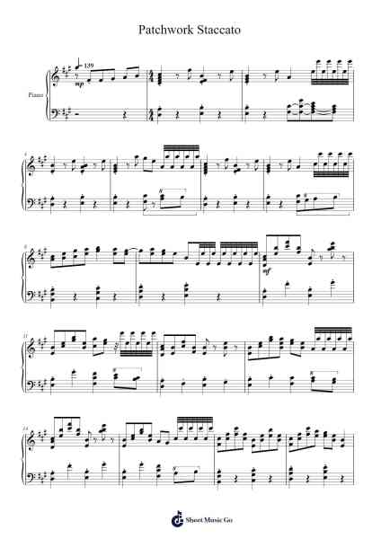 Patchwork Staccato Sheet Music by Relaxgineer-Arr.Osnest Araliam