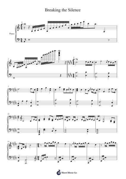 Breaking the Silence Sheet Music by Norman Dück-Arr.Caewald Tabpritt