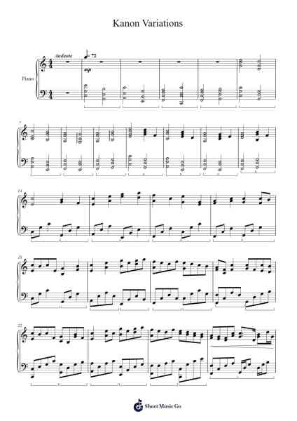 Variations on the Kanon by Pachelbel Sheet Music by George Winston-Arr.Steino'neil Erdine