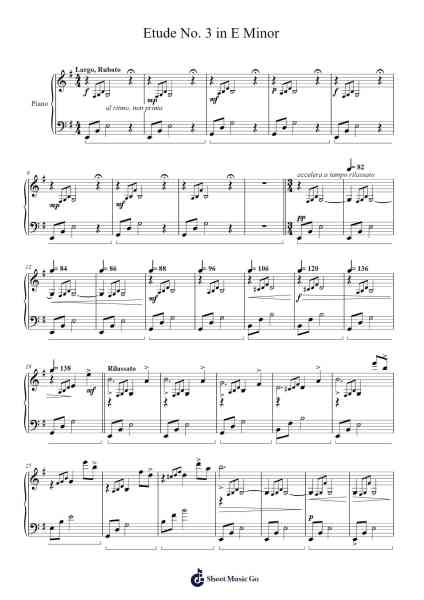 Etude No. 3 in E Minor Sheet Music by Christopher Hill-Arr.Shertram