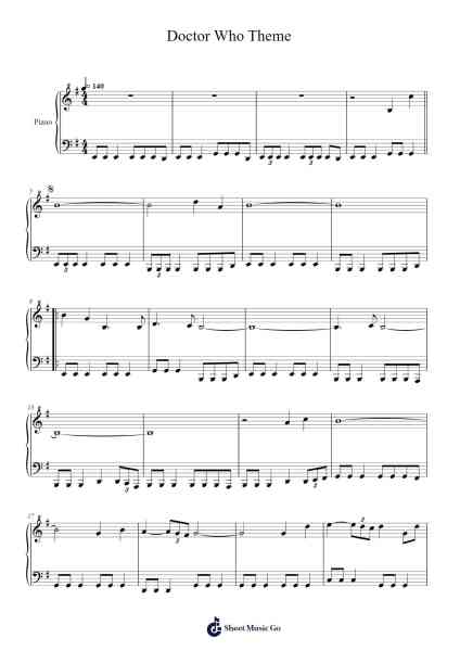 Doctor Who Theme Sheet Music by Ron Grainer-Arr.Leighruth