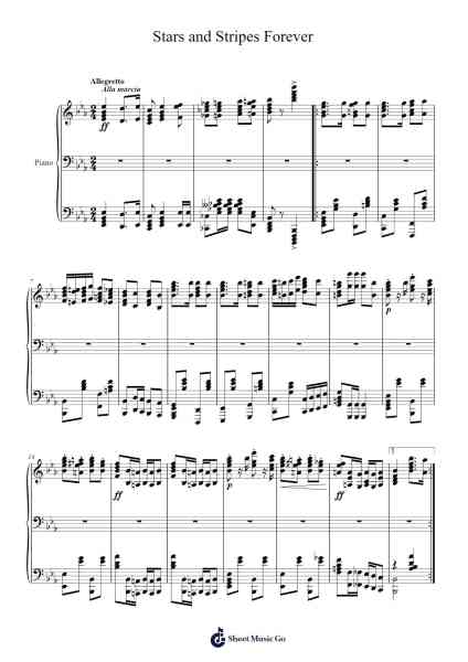Stars and Stripes Forever Sheet Music by John Philip Sousa-Arr.Cugue Vebriel