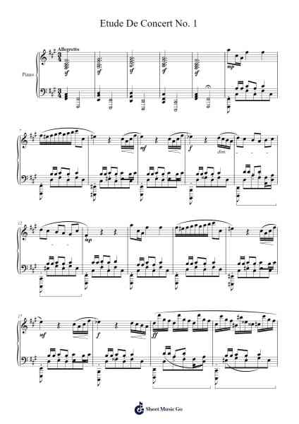 Etude De Concert No. 1 Sheet Music by Bastien Vlc-Arr.Janghes