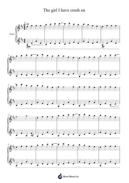 The girl I have crush on Sheet Music by Frad-Arr.Blyxine Cojane