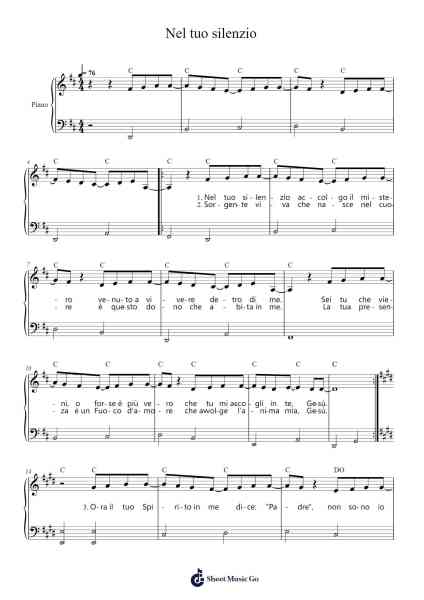 Nel tuo silenzio Sheet Music by Ennio Morricone-Arr.Paggai Noelsay