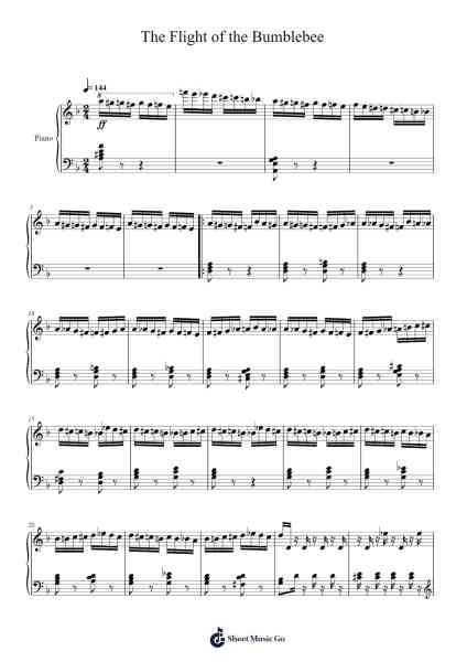 The Flight of the Bumblebee Sheet Music by Nikolai Rimsky-Korsakov-Arr.Quinliet