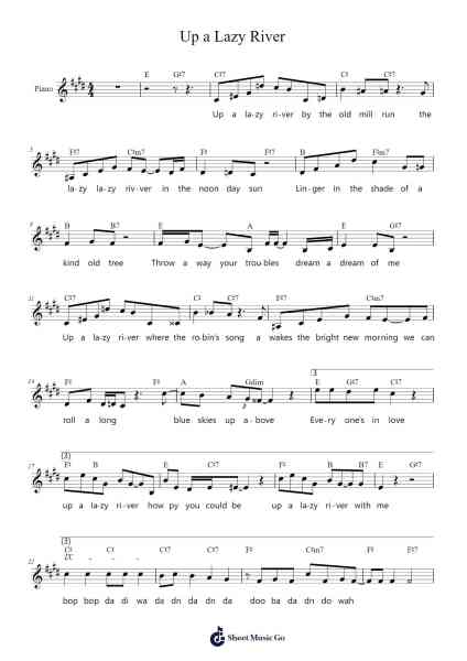 Up a Lazy River Sheet Music by Hoagy Carmichael-Arr.Glacarr
