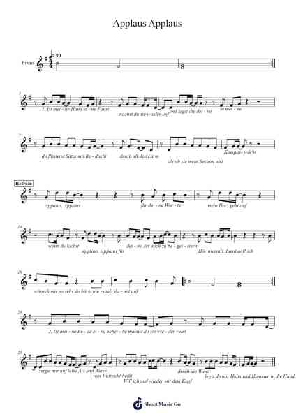 Applaus Applaus Sheet Music by Sportfreunde Stiller-Arr.Polriah