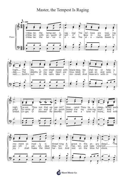 Master, the Tempest Is Raging Sheet Music by undefined-Arr.Orine Samtim