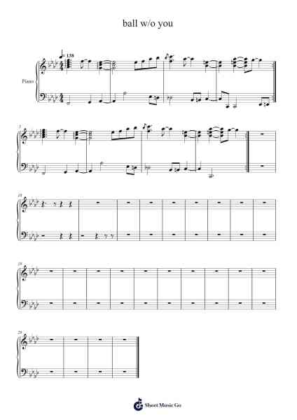 ball w/o you Sheet Music by XXXTentacion-Arr.Joypoe Willze