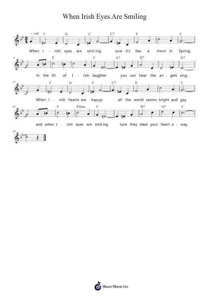 When Irish Eyes Are Smiling Sheet Music by undefined-Arr.Holtlix