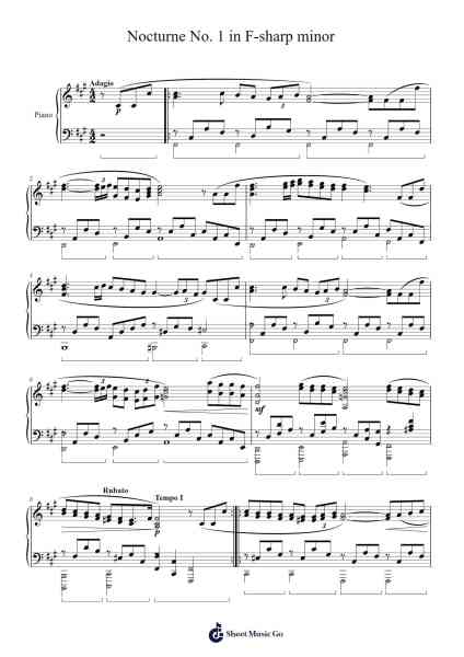 Nocturne No. 1 in F-sharp minor Sheet Music by Mason Ma-Arr.Gwenpritt Chillor