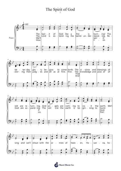 The Spirit of God Sheet Music by William W. Phelps-Arr.Jeffsey