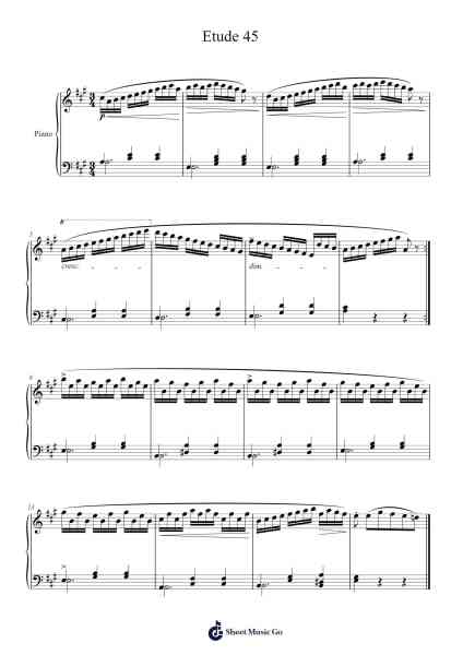Etude 45 Sheet Music by Czerny-Arr.Harjo