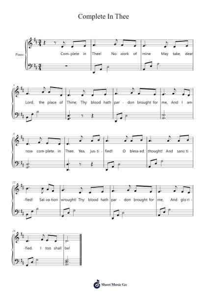 Complete In Thee Sheet Music by Ben Nyce-Arr.Freetein