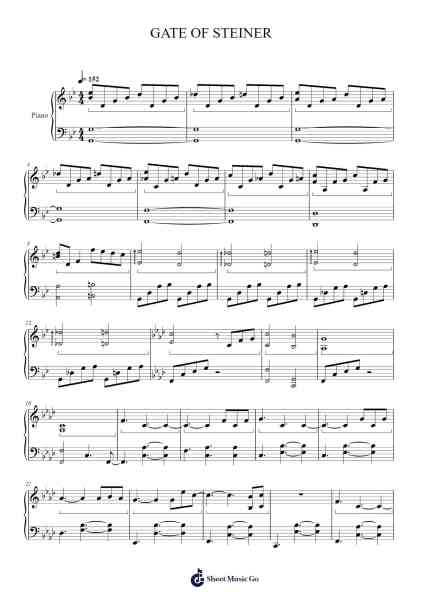 GATE OF STEINER Sheet Music by 阿保 剛-Arr.Ossharp Nortiane