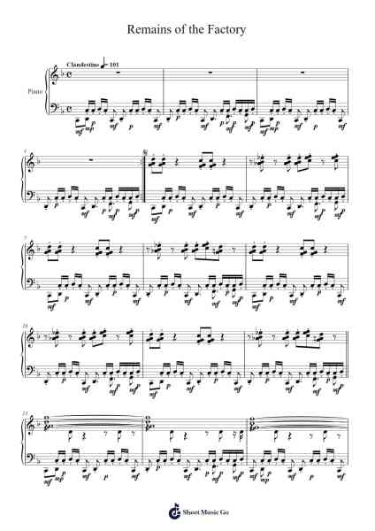 Remains of the Factory Sheet Music by Yasunori Mitsuda-Arr.Simpbrown