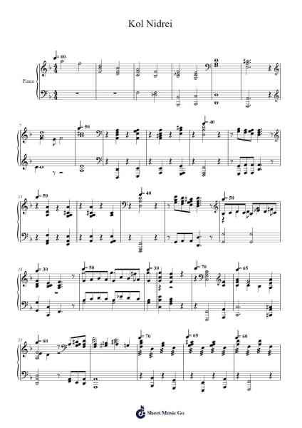 Kol Nidrei Sheet Music by Max Bruch-Arr.Brookjoel