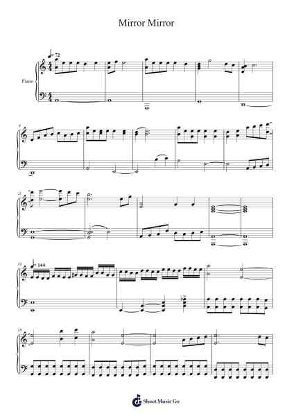 Mirror Mirror Sheet Music by DaNinjaNub-Arr.Sanhan Eipscius