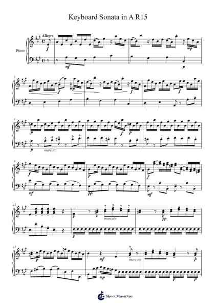 Keyboard Sonata in A Major, R. 15 by Domenico Cimarosa Sheet Music by Domenico Cimarosa-Arr.Zoetricia Smedsibyl