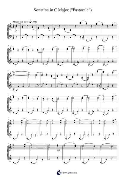 Sonatina in C Major ("Pastorale") Sheet Music by Cookeda-Arr.Paggai Noelsay