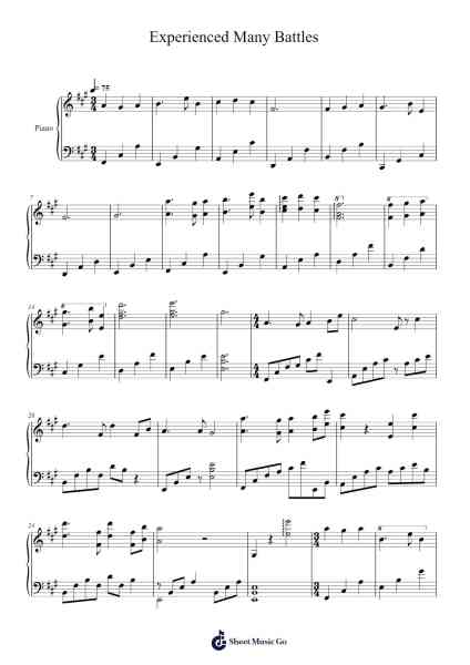 Experienced Many Battles Sheet Music by Takanashi Yasuharu-Arr.Hores