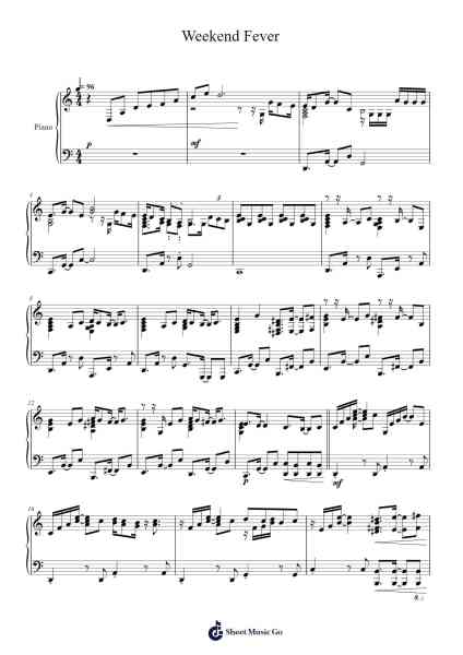 Weekend Fever Sheet Music by Jürgen Moser-Arr.Webbkay