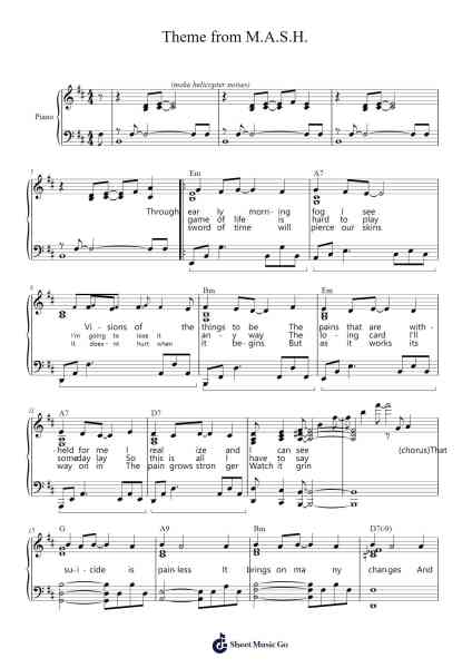 Theme from M.A.S.H. Sheet Music by Johnny Mandel-Arr.Walshac