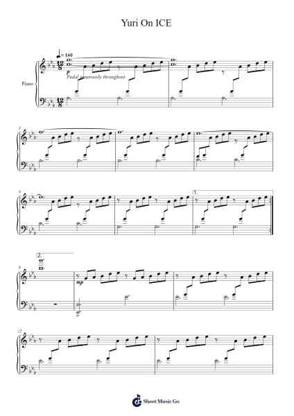 Yuri On ICE Sheet Music by Taro Umebayashi-Arr.Hawat