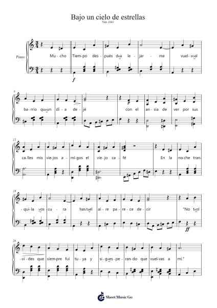 Bajo un cielo de estrellas Sheet Music by Rubén Juarez-Arr.Trutor Hubno