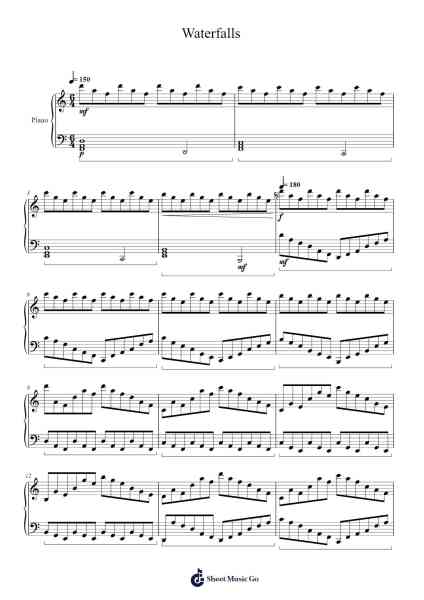 Waterfalls Sheet Music by Bruce M.-Arr.Relip