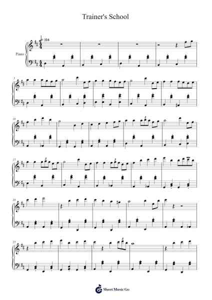 Trainer's School Sheet Music by Junichi Masuda-Arr.Borglass