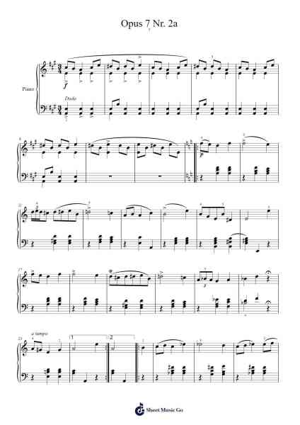 Mazurka in A Minor, Op. 7, No. 2 Sheet Music by Frédéric Chopin-Arr.Wrightrae