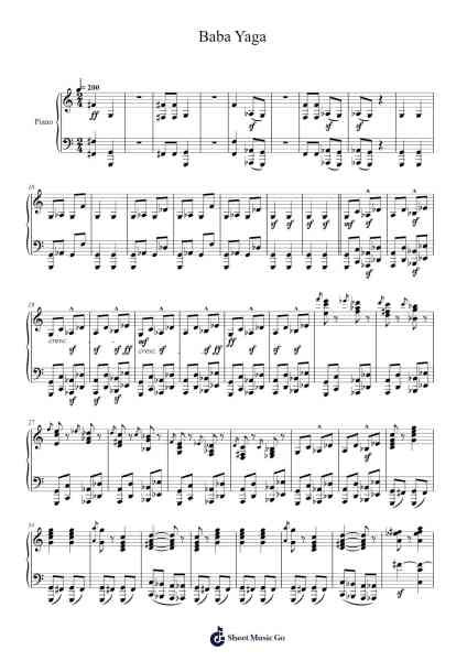 Baba Yaga Sheet Music by Modest Mussorgsky-Arr.Woodthorne Rylee